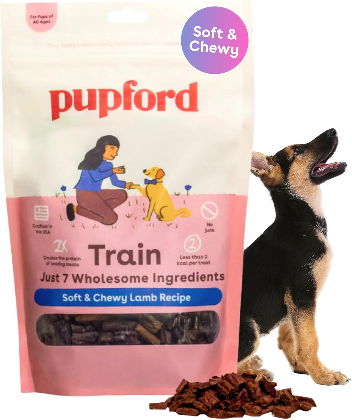 Pupford Soft & Chewy Training Treats for Dogs & Puppies (Lamb, 5 oz)
