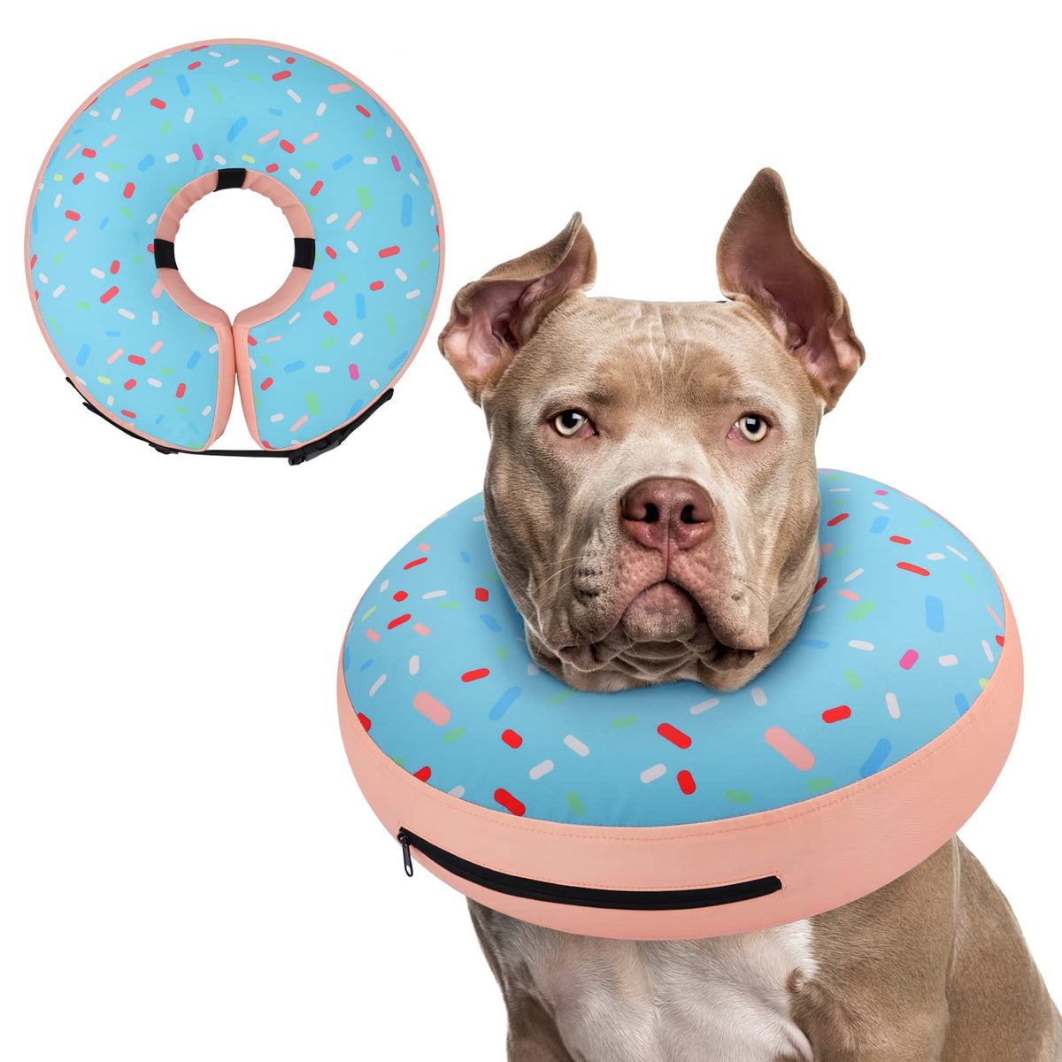 Supet Inflatable Dog Cone Collar Alternative After Surgery, Doggie Neck Donut Collar Recovery ECollar for Post Surgery, Soft Dog Cone for Small Medium Puppies Cats