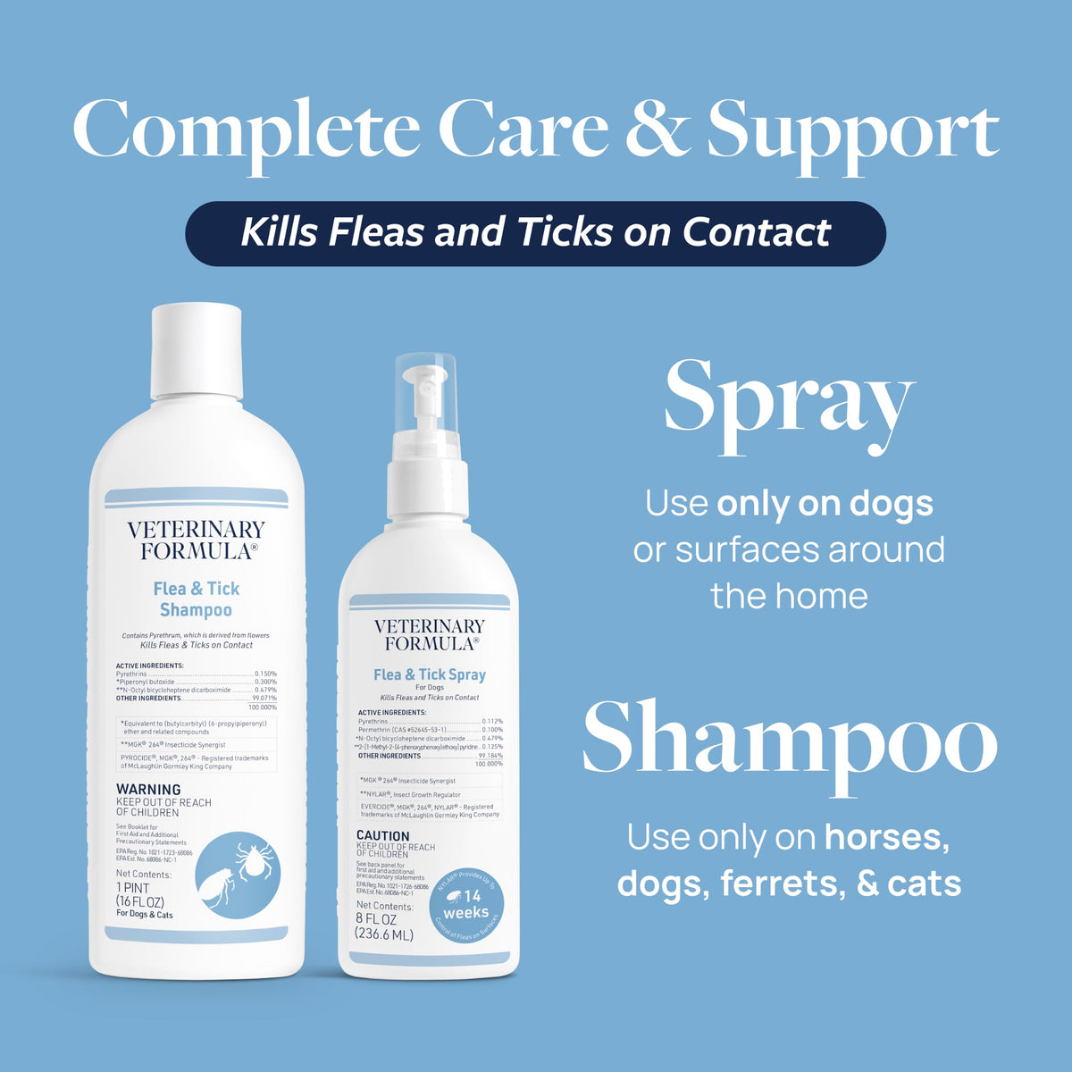 Veterinary Formula Flea and Tick Shampoo for Dogs and Cats, 16 oz