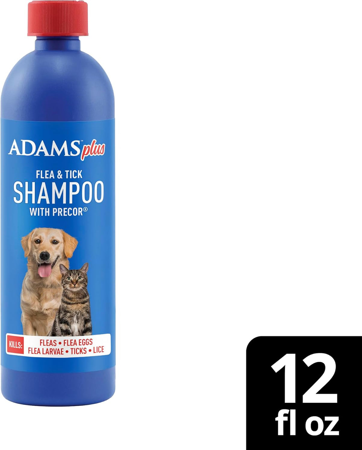 ADAMS Plus Flea & Tick Shampoo with Precor for Dogs & Cats, 12 oz