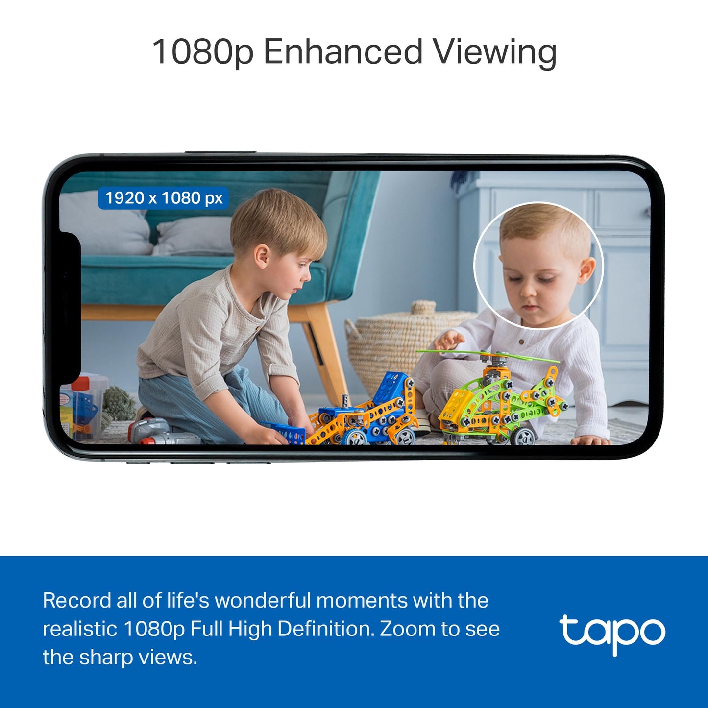 Tapo 1080P Indoor Security Camera, Baby Monitor, Dog Camera, Wired, C100