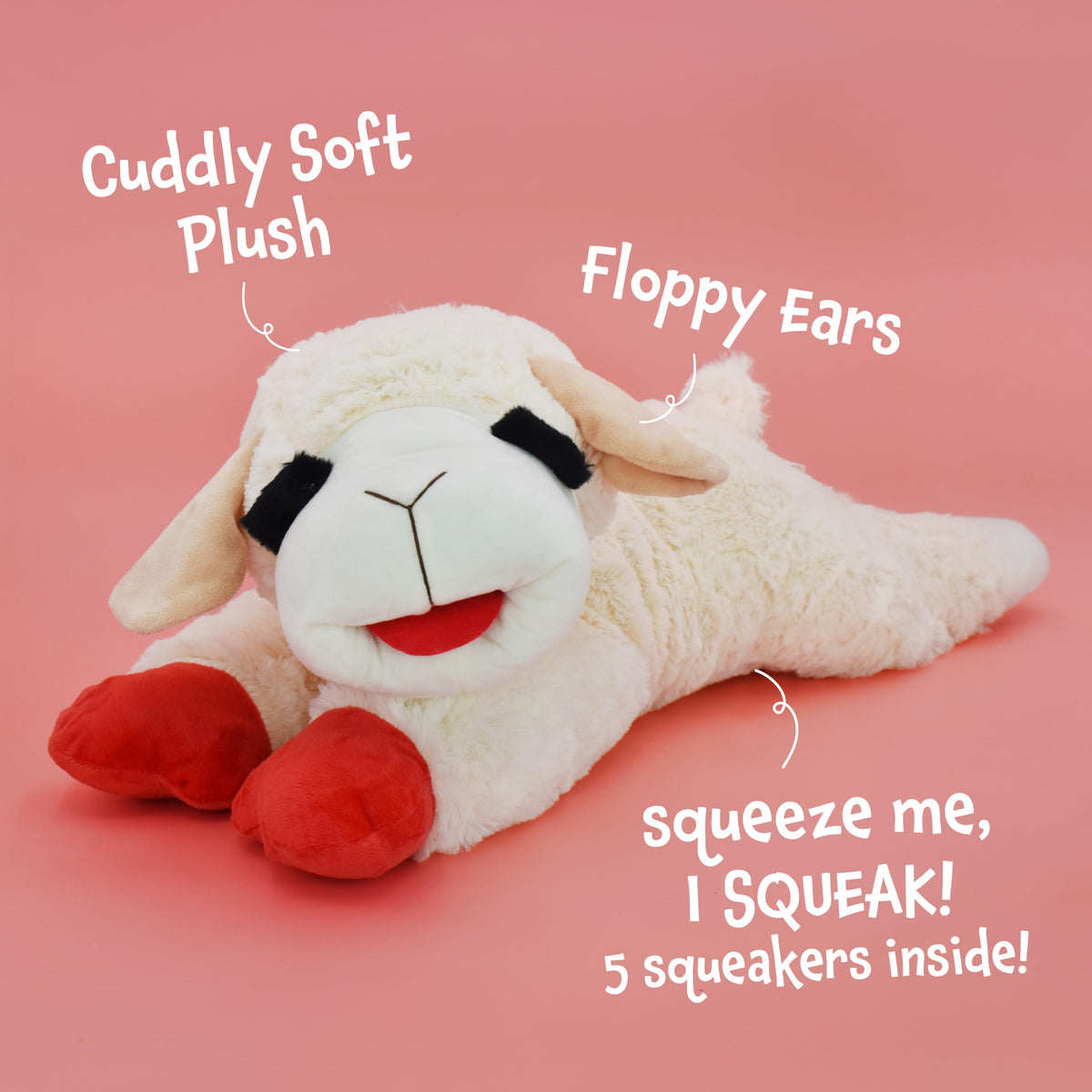 Multipet Lamb Chop Dog Plush Toy - Squeaky Toy