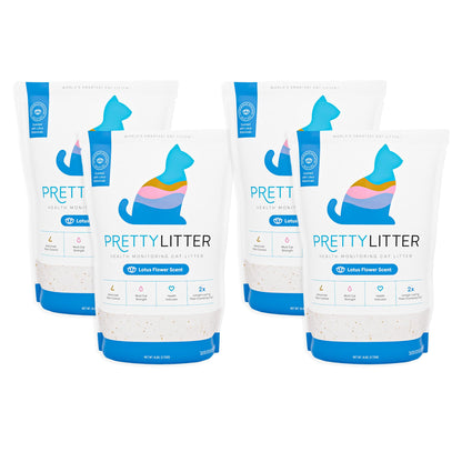 PrettyLitter Health Monitoring Cat Litter, Unscented, 4-Pack, 6 lb. Bags