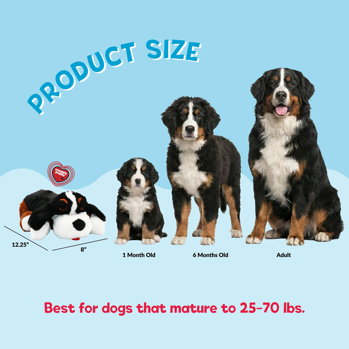 Snuggle Puppy Heartbeat Toy, Calming Comfort, Medium Breeds - Biscuit