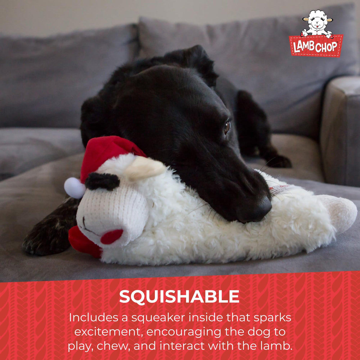 Multipet Lamb Chop Dog Plush Toy - Squeaky Toy