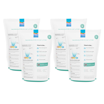 PrettyLitter Health Monitoring Cat Litter, Unscented, 4-Pack, 6 lb. Bags