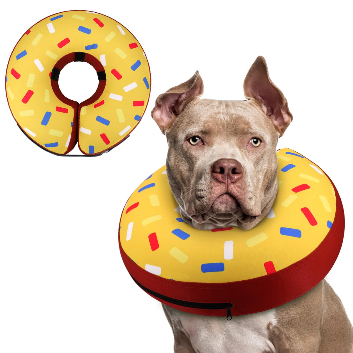 Supet Inflatable Dog Cone Collar for Small Dogs Puppies Cats, Soft Dog Cone Alternative After Surgery for Puppies Cats to Stop Licking