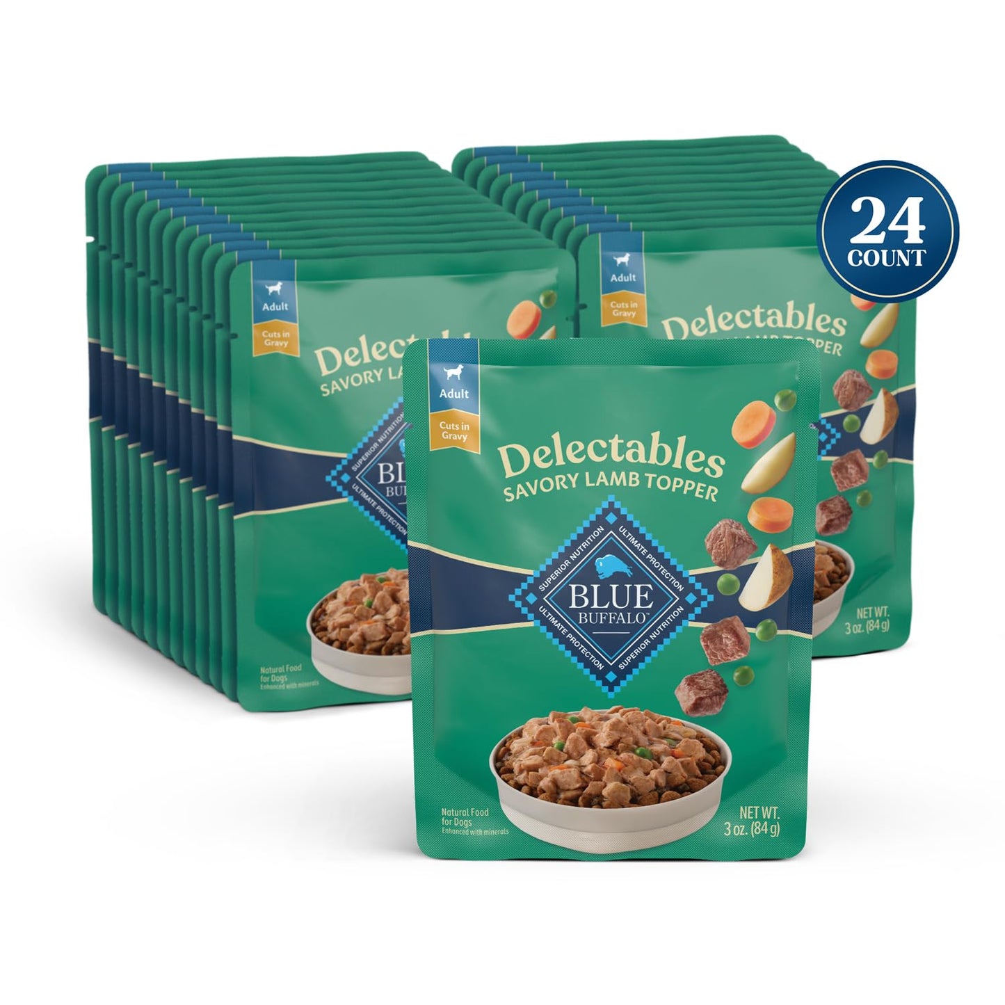 Blue Buffalo Delectables Variety Pack Dog Food Topper, 3 oz, 24 ct