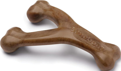 Benebone Wishbone Dog Chew Toy for Aggressive Chewers, Real Bacon, Small