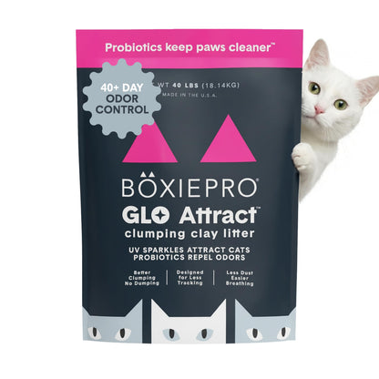 Boxie Probiotic Cat Litter, 40 Day Control, Clumping Clay Kitty Litter, Odor Eliminating Probiotics, Dust-Free, No Fragrances No Fillers, 16 lb