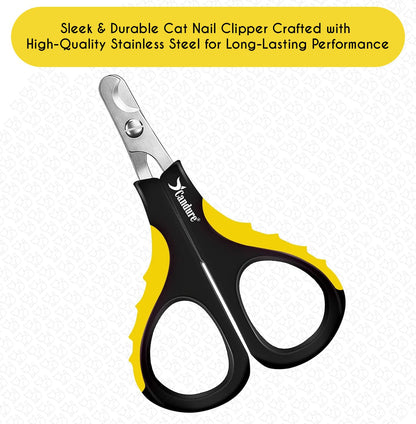 Candure Cat Nail Clippers for Indoor Cats, Rabbits, Hamsters, Birds with Precise Angled Edges to Ensure Easy & Safe Trimming Stainless Steel Cat Nail Trimmer for At-Home Cat Grooming