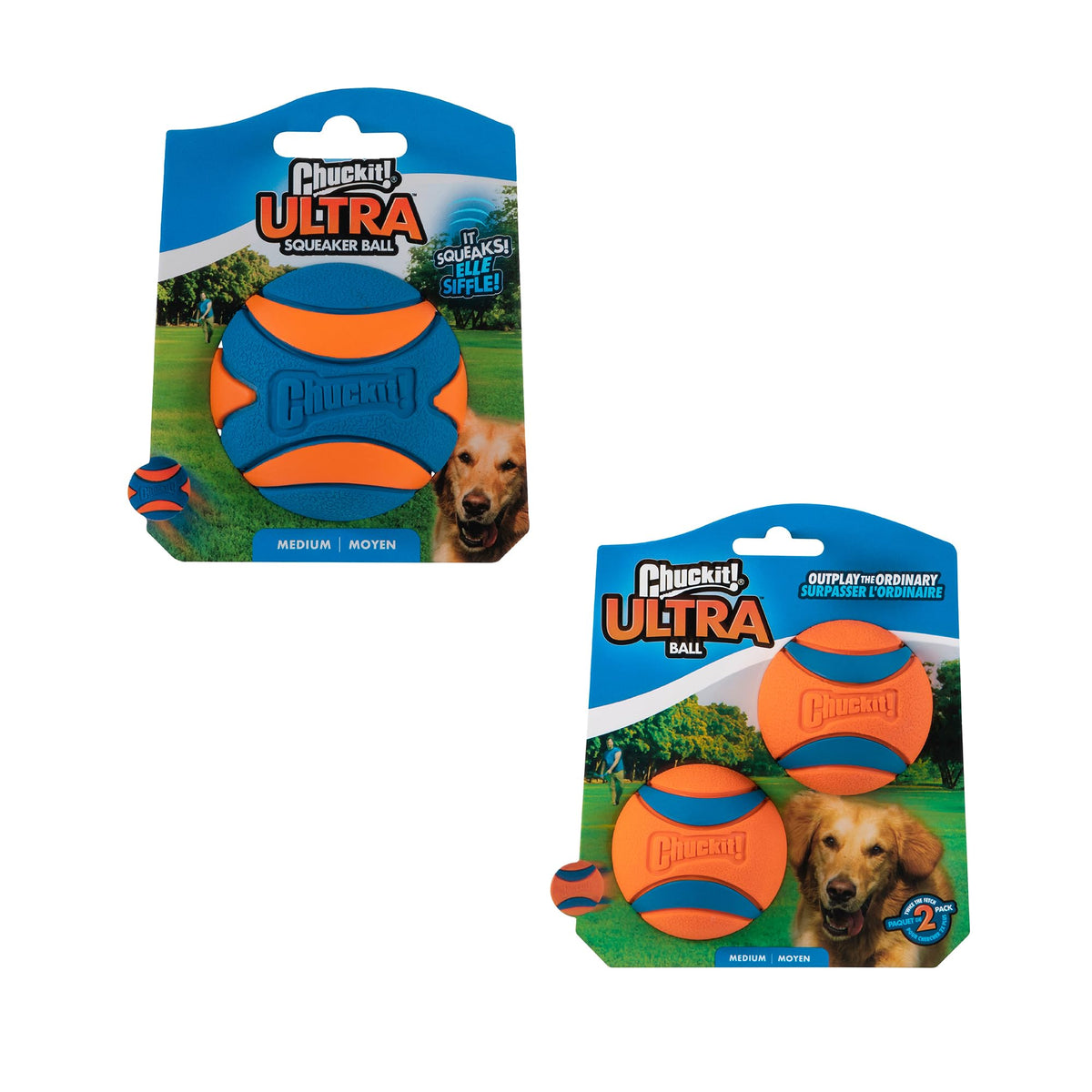 Chuckit! Ultra Ball Dog Toy, Durable Rubber, Medium 2.5-in, 2 Pack