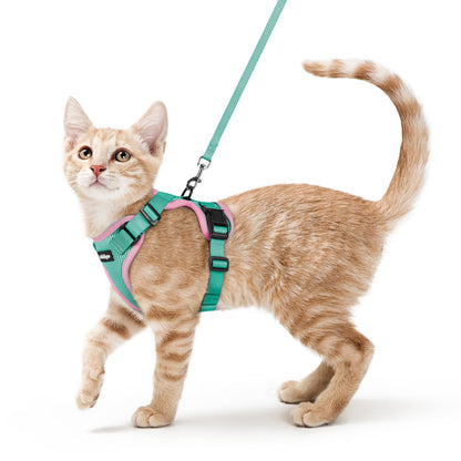 rabbitgoo Cat Harness and Leash Set, Escape Proof Vest, Emerald