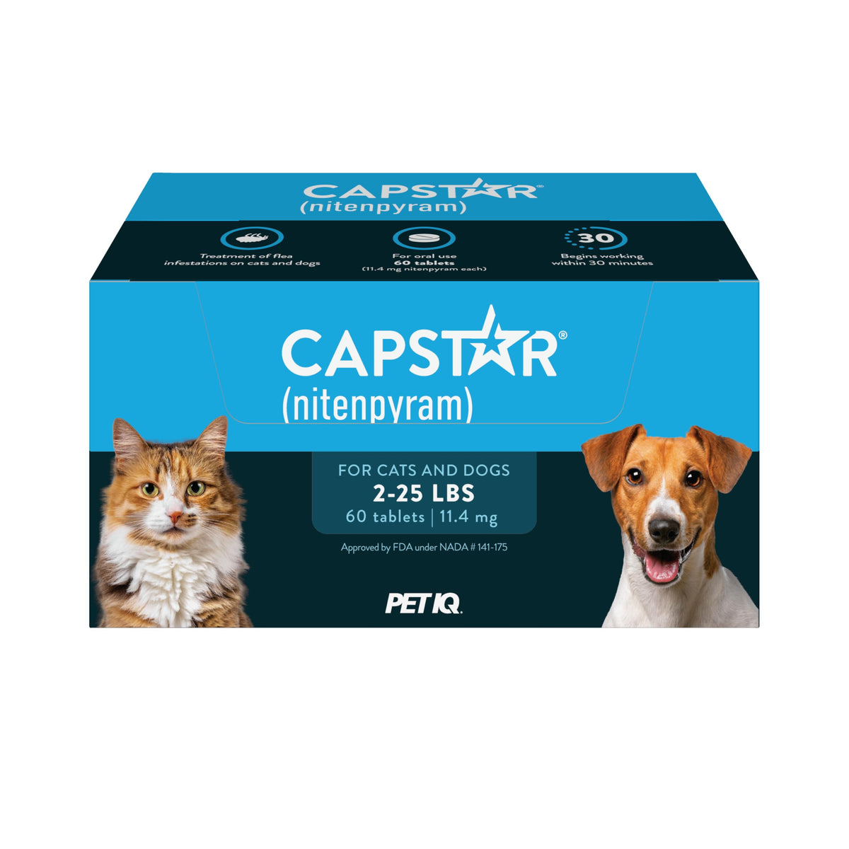 Capstar for Dogs (nitenpyram), Fast-Acting Oral Flea Treatment for Dogs Over 25+ lbs, Vet-Recommended Flea Medication Tablets Start Killing in 30 Minutes, 6 Doses