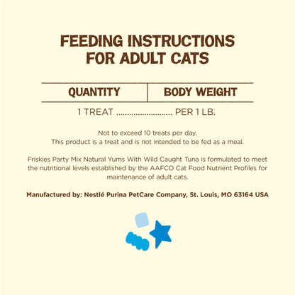 Friskies Purina Party Mix Natural YUMS Tuna Cat Treats, 20 oz Canister