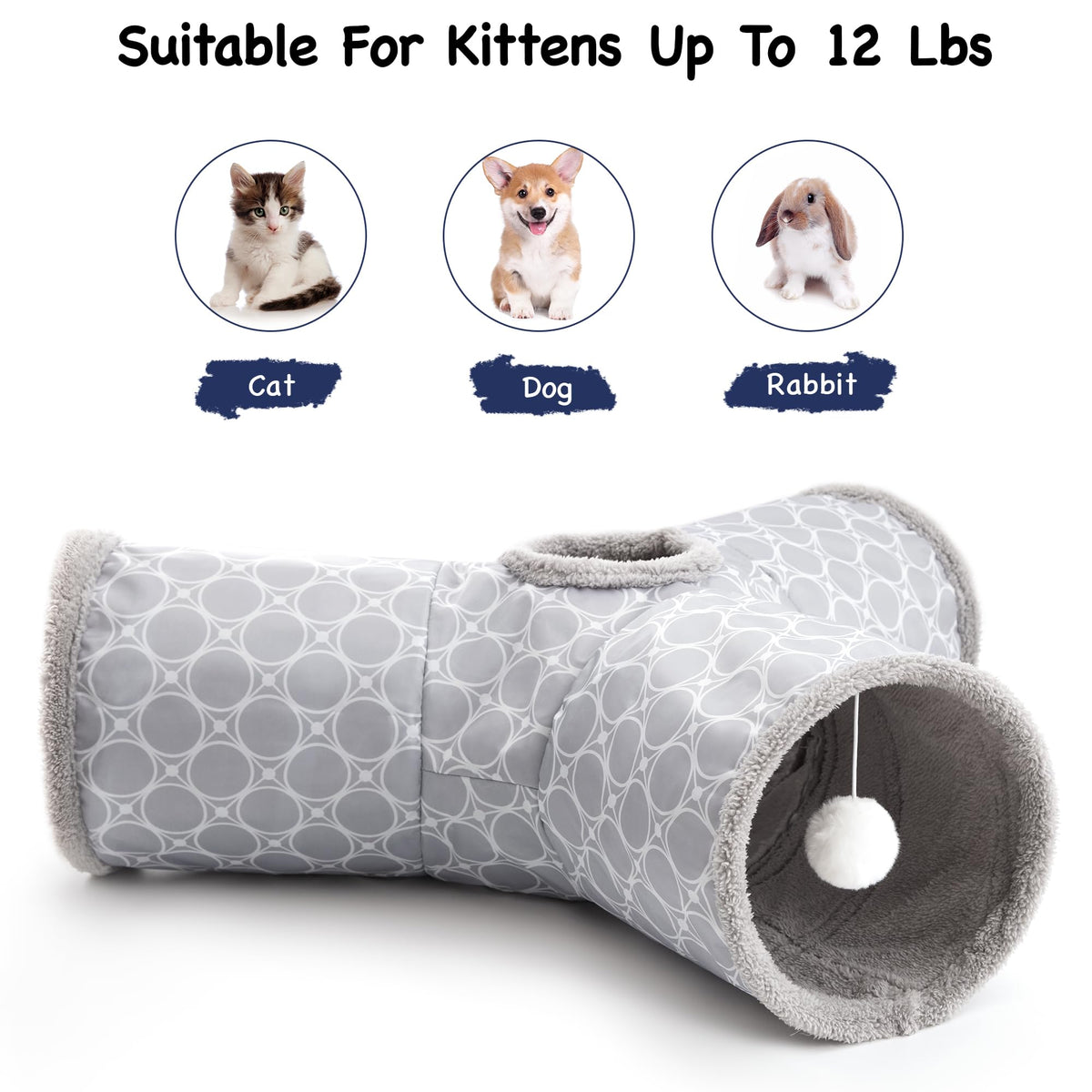 Tempcore Pet Tunnel Tube Cat Toys, Cat Tunnels for Indoor Cats