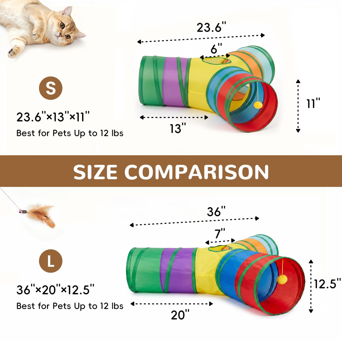 Tempcore Pet Tunnel Tube Cat Toys, Cat Tunnels for Indoor Cats