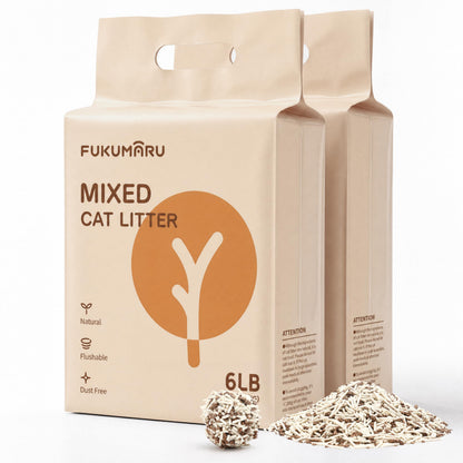 FUKUMARU Tofu Cat Litter, SAP Absorbent, Clumping, Odor Control, 18 lb