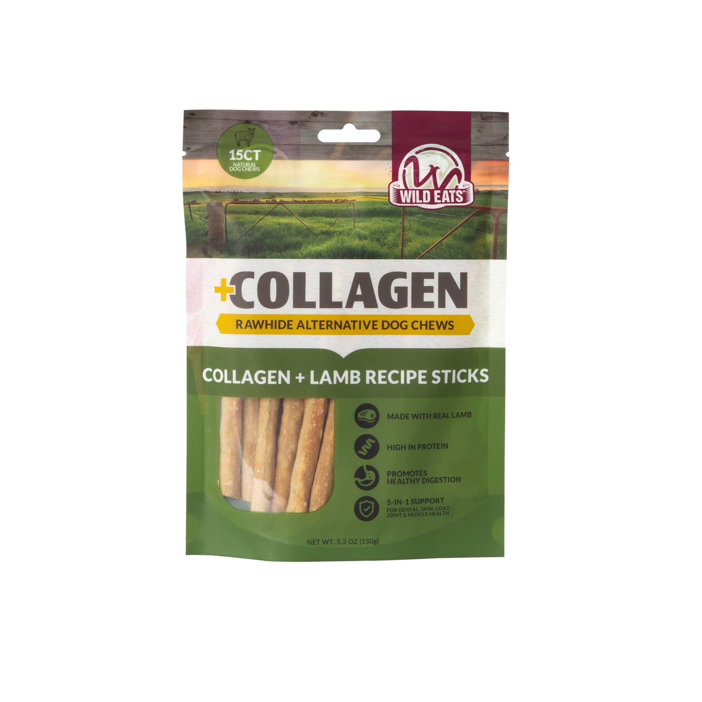 Wild Eats Real Duck Collagen Bully Sticks for Dogs, 25 Pack, Rawhide Free