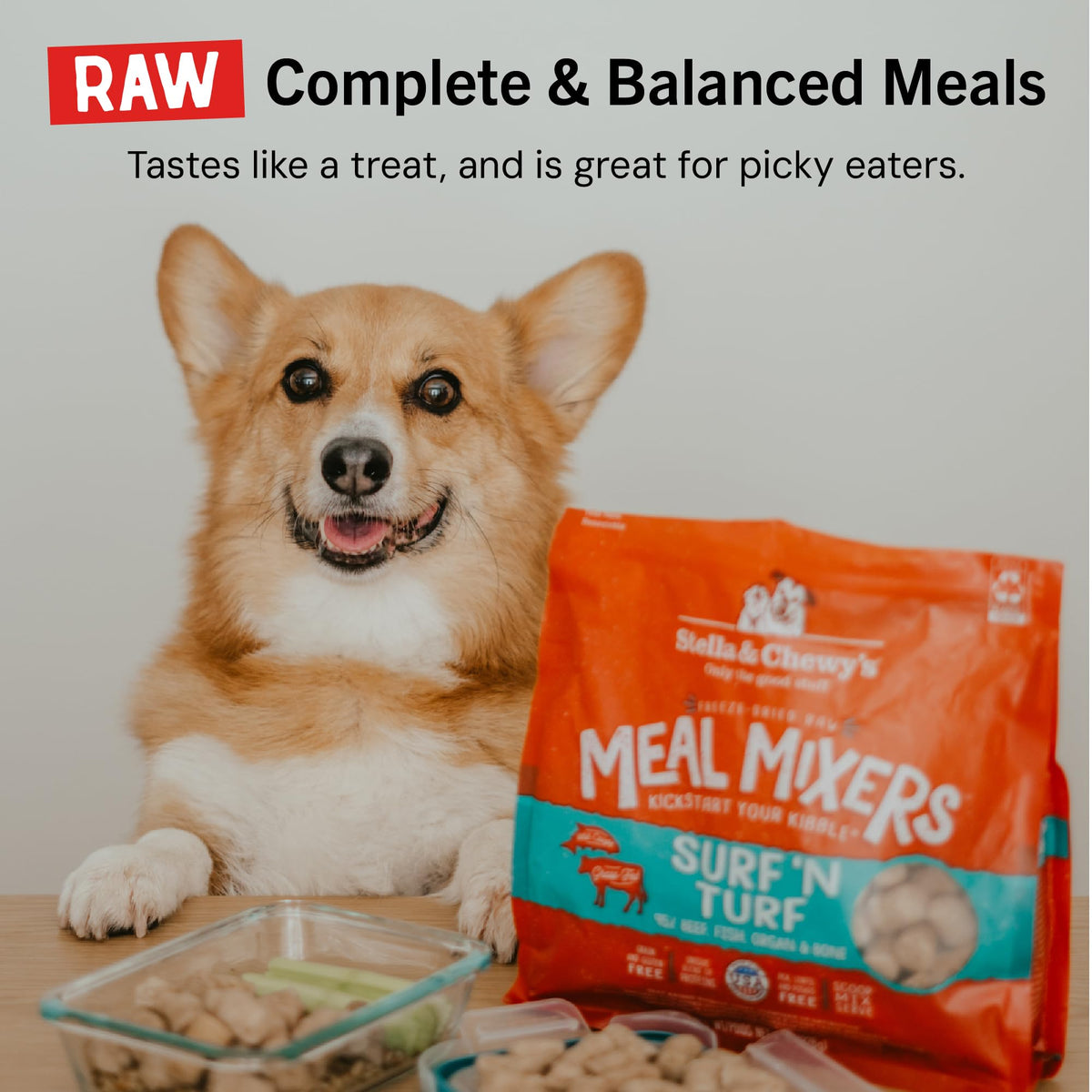 Stella & Chewy's Freeze-Dried Raw Chicken Meal Mixers- Dog Food Topper & Mixer - Made with 95% Cage-Free Chicken, Organs & Bone - Perfect for Picky Eaters - Grain-Free, 2.19 Pound (Pack of 4)