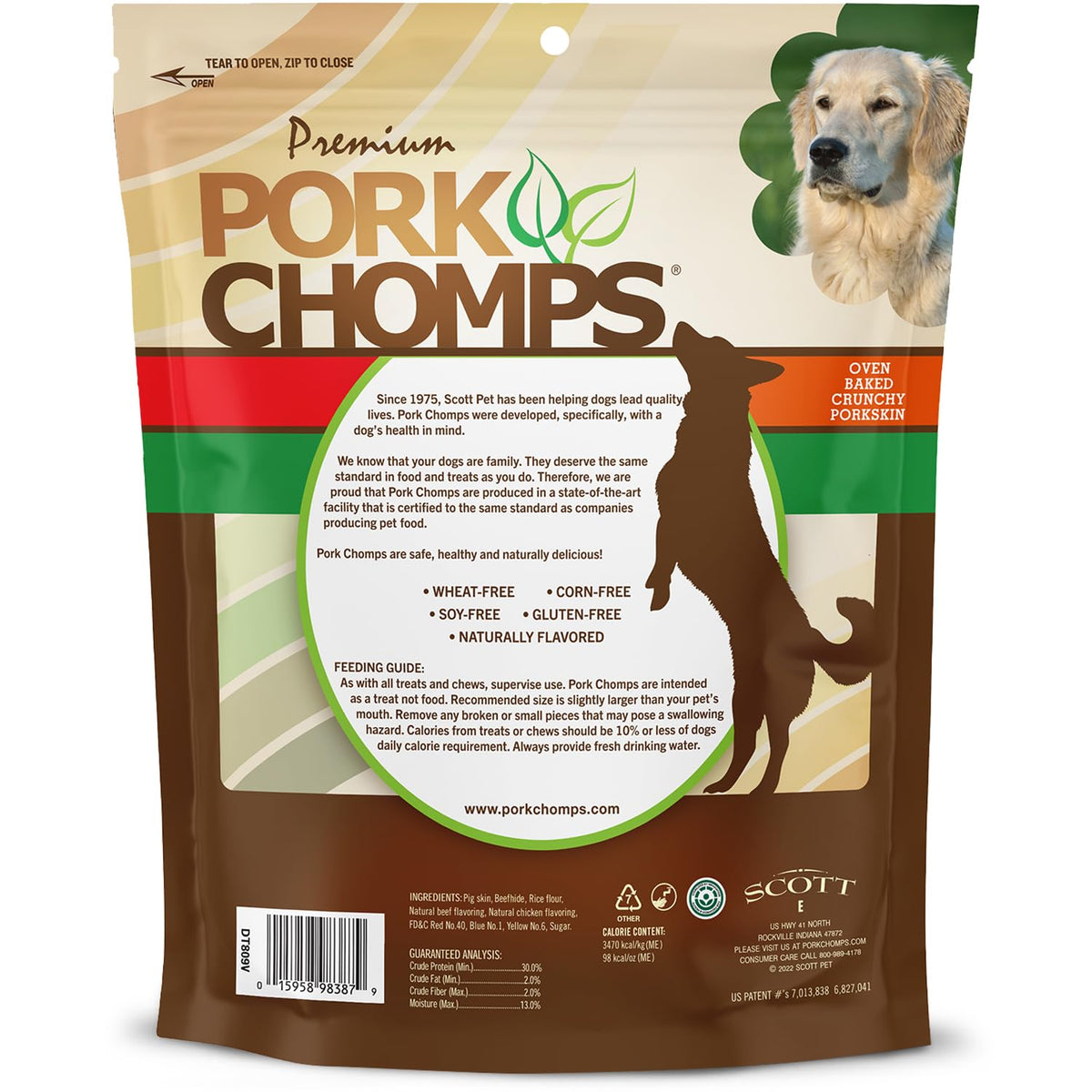 Pork Chomps Dog Chews, 5 in Munchy Sticks, Assorted Flavors, 50 Count