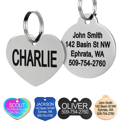 GoTags Stainless Steel Pet ID Tags, Personalized Dog Tags and Cat Tags