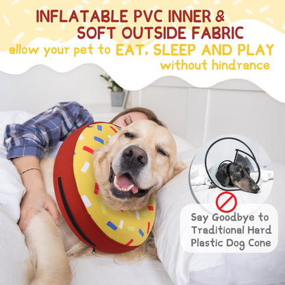 Supet Inflatable Dog Cone Collar for Small Dogs Puppies Cats, Soft Dog Cone Alternative After Surgery for Puppies Cats to Stop Licking