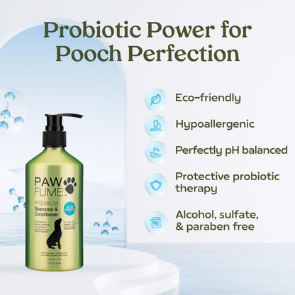 PAWFUME Dog Shampoo and Conditioner, Blue Ribbon, 1-Pack