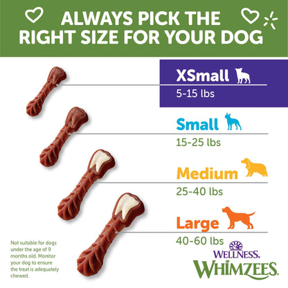 Wellness WHIMZEES Freshzees Natural Dog Dental Treat, Soft Chews, Freshens Breath, Medium Size, 14.81 oz Bag, 14 Count