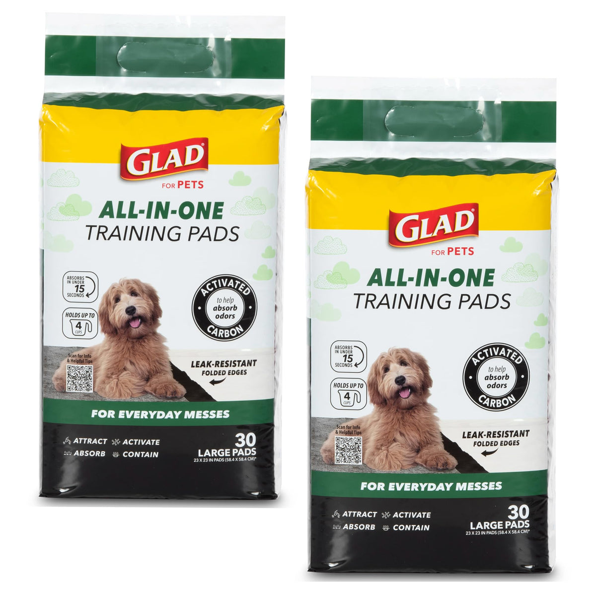 Glad for Pets Activated Carbon Disposable Dog Training Pads, 100 Count