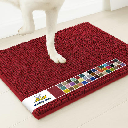 Muddy Mat® | Super Water Absorbent Door Mat Indoor, Microfiber Quick Dry Chenille Entryway Rug, Slip Resistant Front Door Mat, Indoor Mats for Entryway, Machine Washable Pet Rug, Grey 30"x19"
