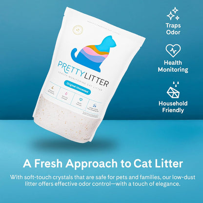 PrettyLitter Health Monitoring Cat Litter, Unscented, 4-Pack, 6 lb. Bags