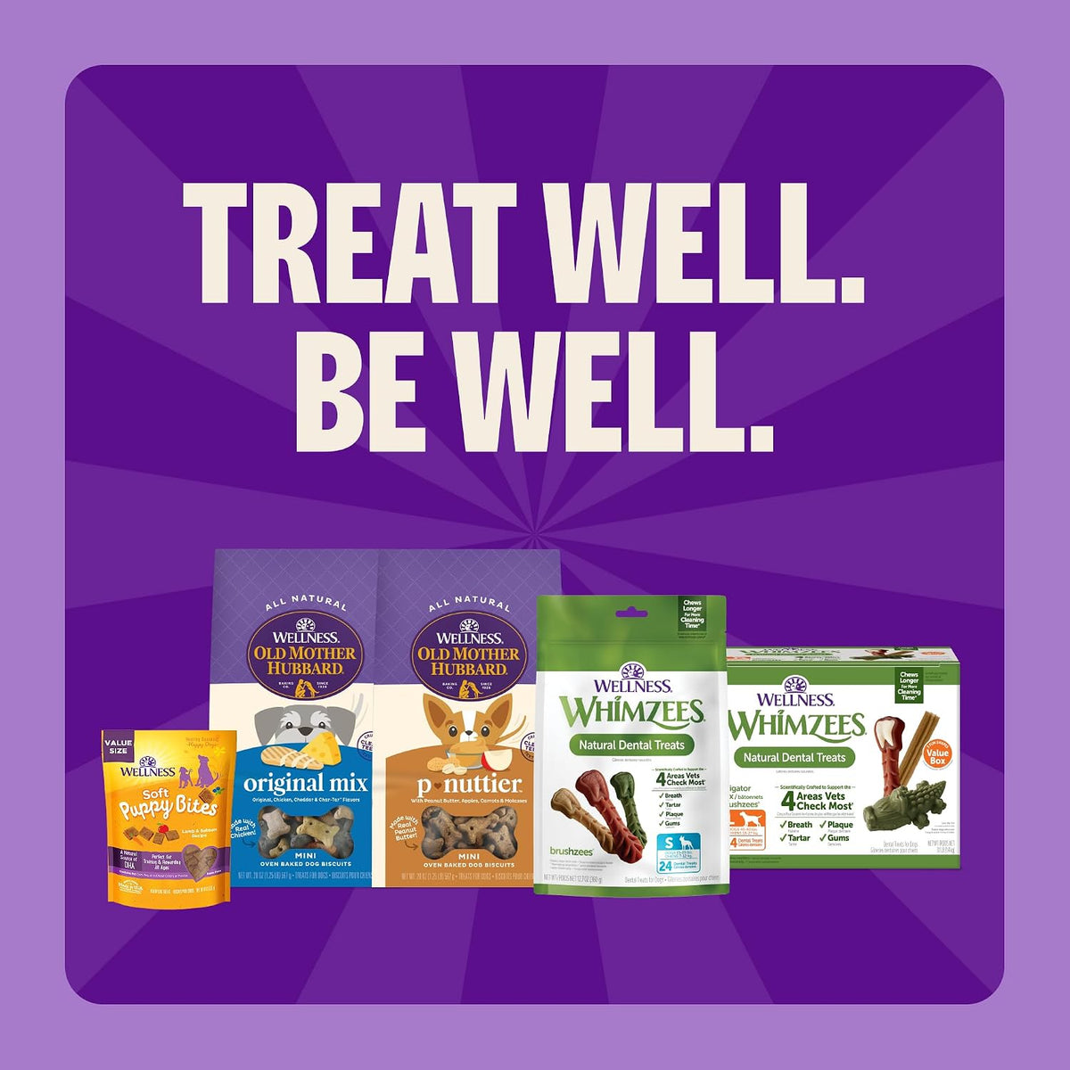 Wellness WHIMZEES Value Pack Natural Dog Dental Treat, Chews, Freshens Breath, Large Size, 50.9 oz Box, 24 Count