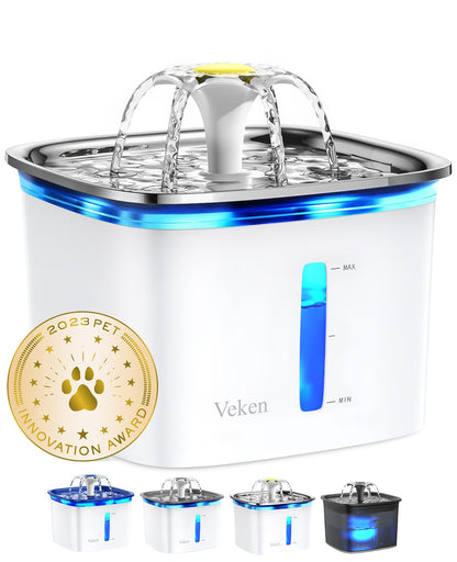 Veken Innovation Award Winner 95oz/2.8L Cat Water Fountain