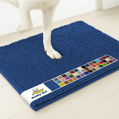 Muddy Mat® | Super Water Absorbent Door Mat Indoor, Microfiber Quick Dry Chenille Entryway Rug, Slip Resistant Front Door Mat, Indoor Mats for Entryway, Machine Washable Pet Rug, Grey 30"x19"