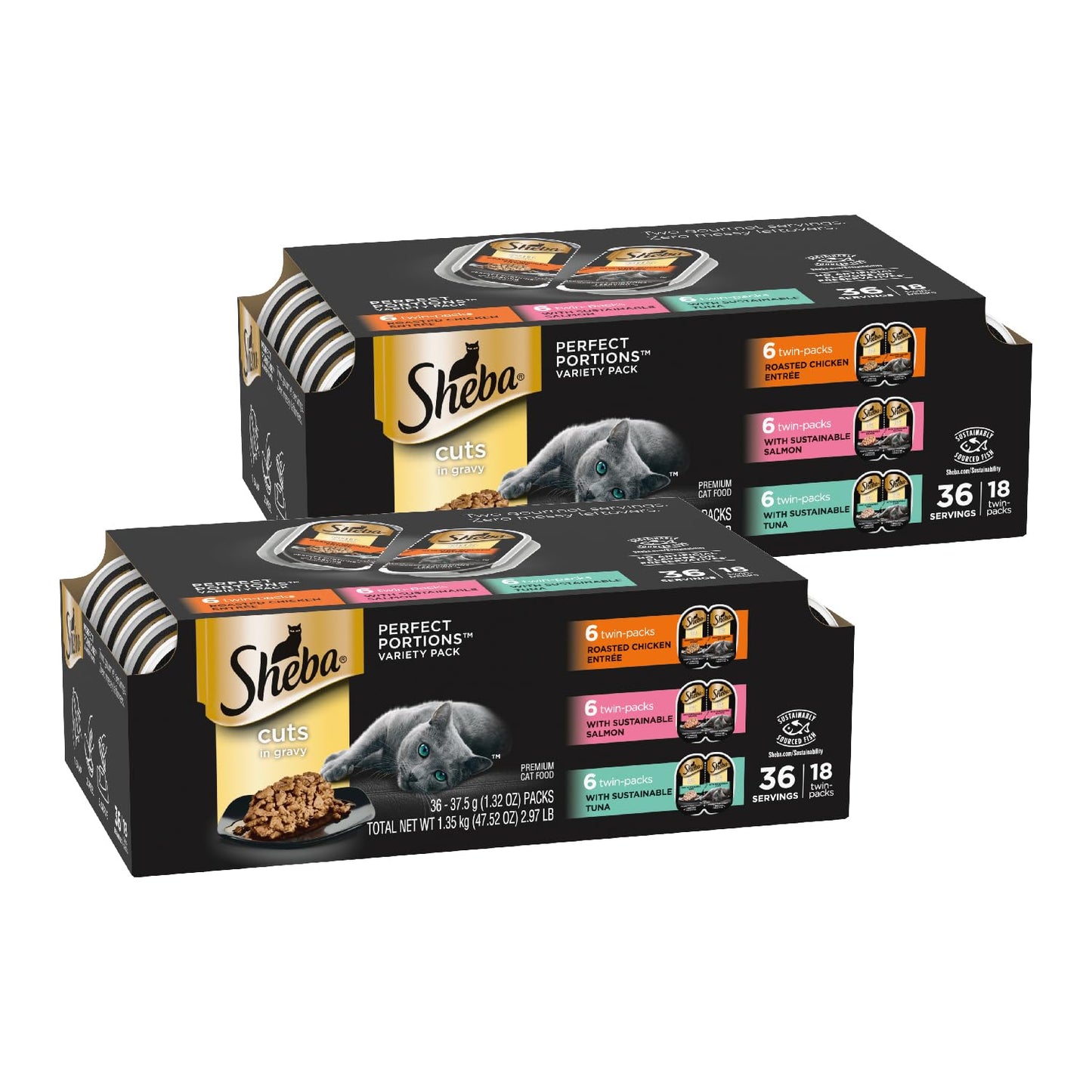 Sheba Perfect Portions Cuts Wet Cat Food, Multipack, 2.6 oz, 24 ct