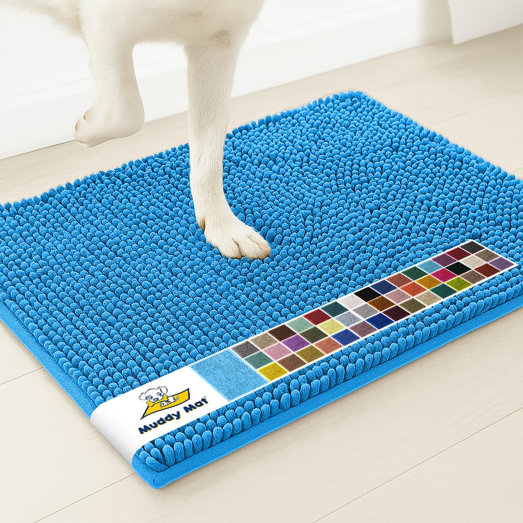 Muddy Mat® | Super Water Absorbent Door Mat Indoor, Microfiber Quick Dry Chenille Entryway Rug, Slip Resistant Front Door Mat, Indoor Mats for Entryway, Machine Washable Pet Rug, Beige 24"x36"