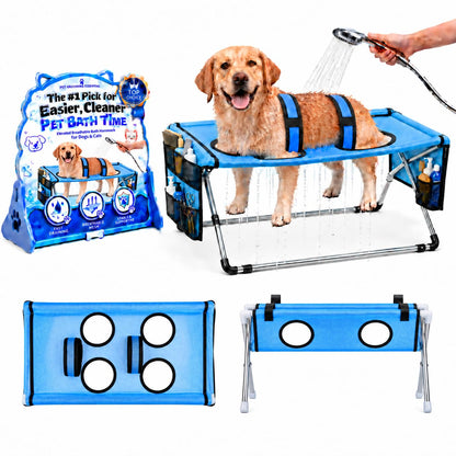 Dog Bed Foldable Grooming Hammock Stand and Bath Holder for Small Pets