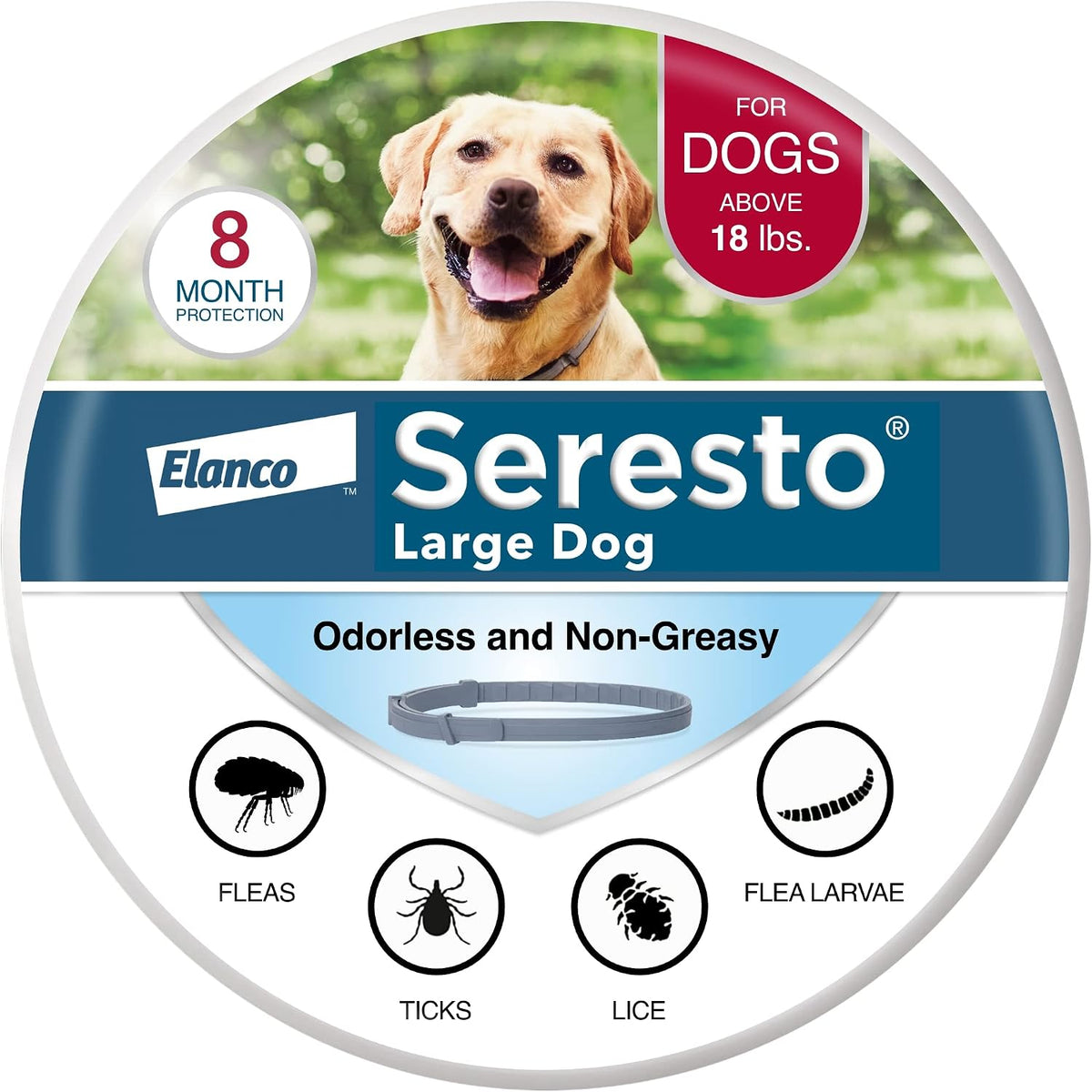 Seresto 8-Month Flea & Tick Collar for Large Dogs Over 18 lbs., 1ct