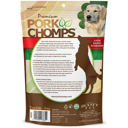 Pork Chomps Baked Pork Skin Dog Chews, 6 in Twists, Assorted Flavors, 24 Ct