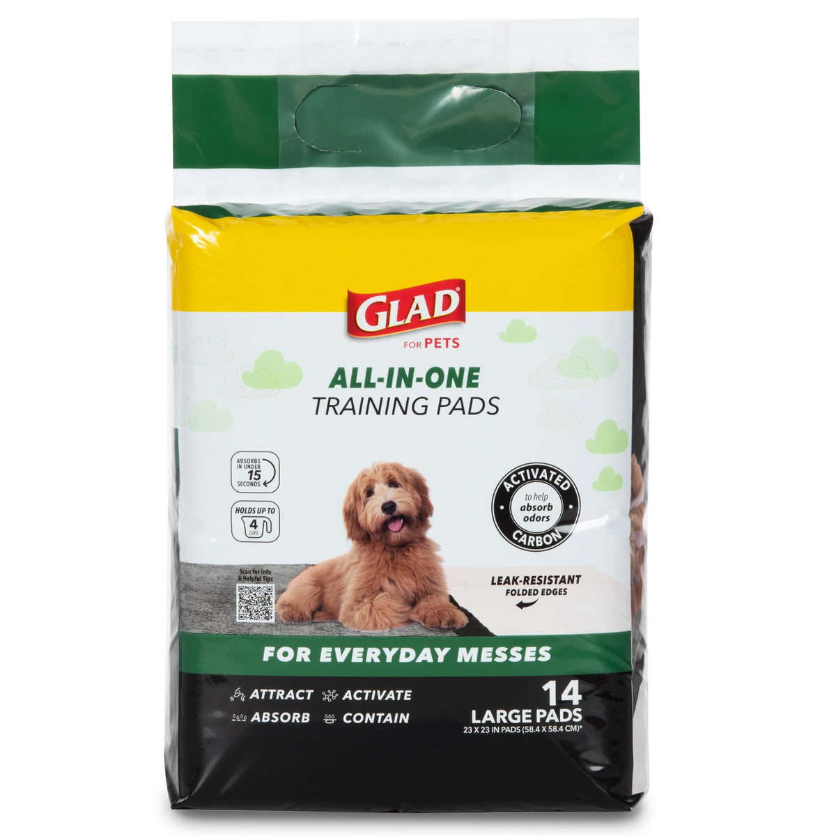 Glad for Pets Activated Carbon Disposable Dog Training Pads, 100 Count