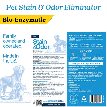 Eco Strong Pet Stain and Odor Remover - Pet Odor Eliminator, Urine Destroyer for Dogs, Pet Urine Enzyme Cleaner | Santel Woods - 128 oz