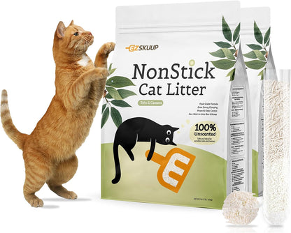 Non-Stick Ultra Clumping Tapioca Tofu Cat Litter, Odor Control Low Tracking Kitty Litter Pellets, Plant-Base Natural Ingredients Cat-Litter, 9 lb X 2 Pack