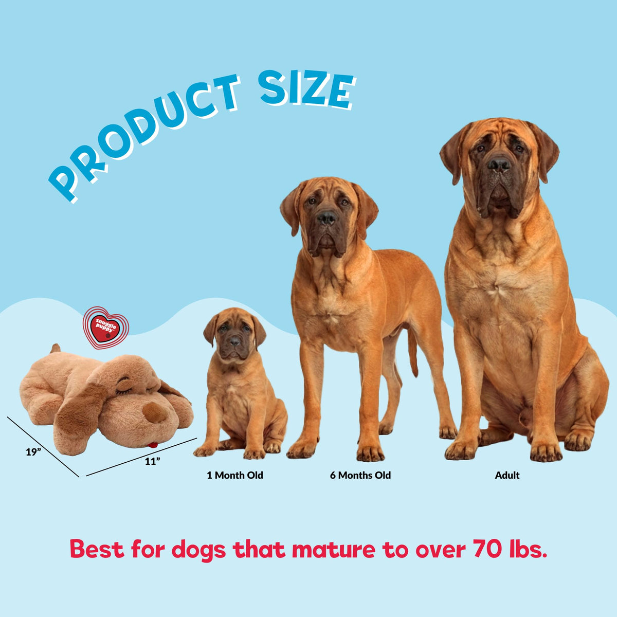Snuggle Puppy Heartbeat Toy, Calming Comfort, Medium Breeds - Biscuit