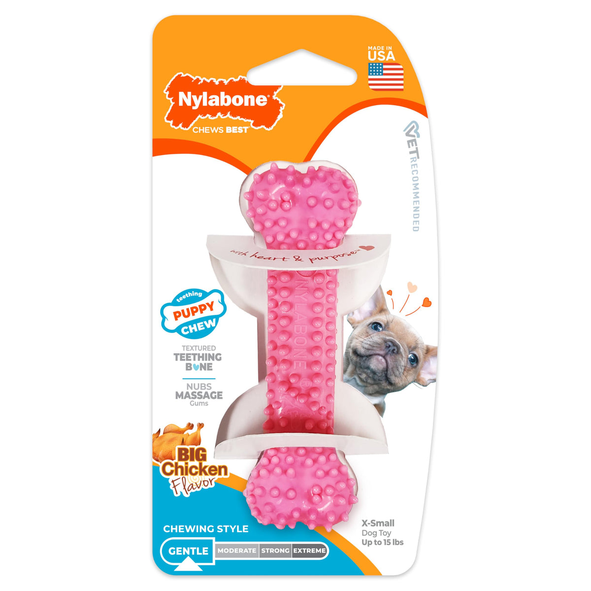 Nylabone New Puppy Starter Kit, Puppy Teething Toys, 3 Pack, Blue
