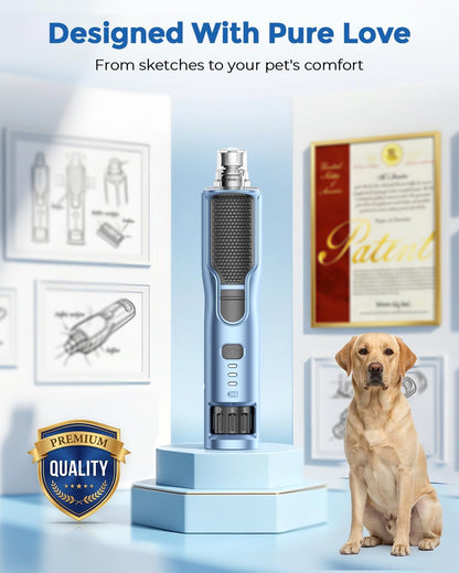CATPICK 7-Speed Quiet Dog & Cat Nail Grinder with 360° LED for Thick Nails