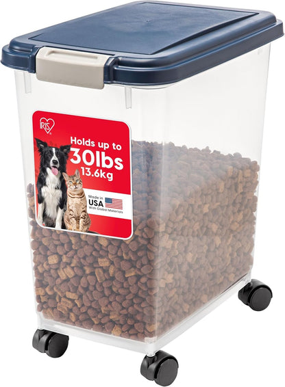 IRIS USA Dog Food Storage Container, Up to 10 lbs, Clear/Gray, Made in USA