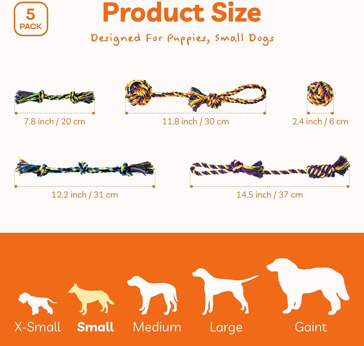 SHARLOVY Large Tough Chew Toys for Aggressive Chewers, 9 Pack Dog Rope Toys