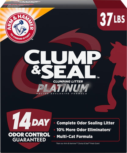 ARM & HAMMER Slide Platinum Easy Clean-Up Clumping Cat Litter, 37 Lbs