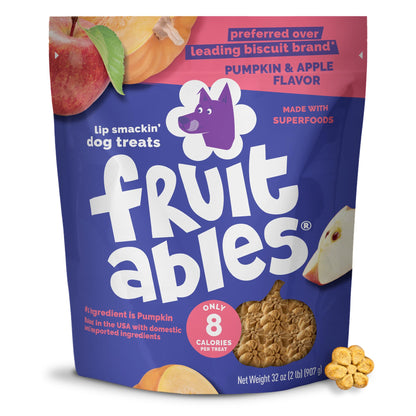 Fruitables Baked Dog Treats, Low Calorie Treats, Pumpkin & Blueberry, 12oz